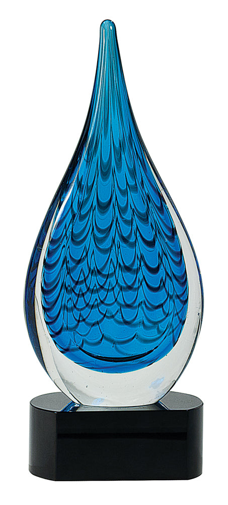 Blue Raindrop Art Glass