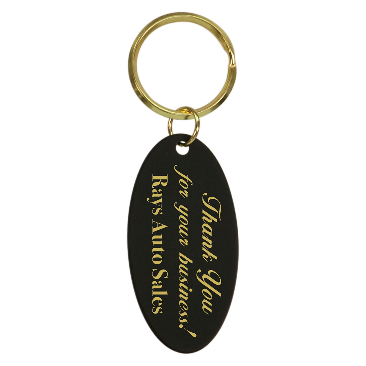 Black Brass Oval Keychain