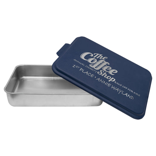 Aluminum Cake Pan with Navy Blue Powder Coated Lid