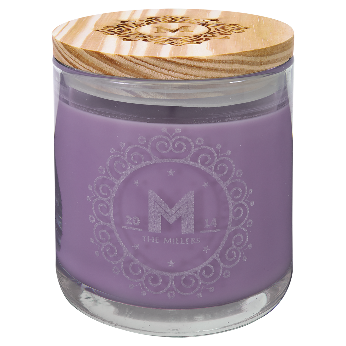 Lavender Vanilla Glass Candle with Wood Lid
