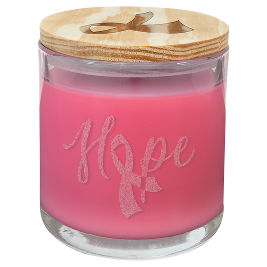 Peony Rose Glass Candle with Wood Lid