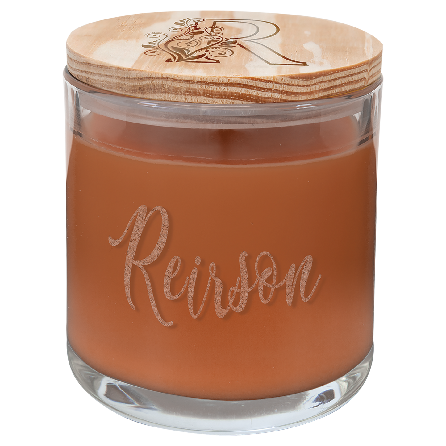 Pumpkin Spice Glass Candle with Wood Lid