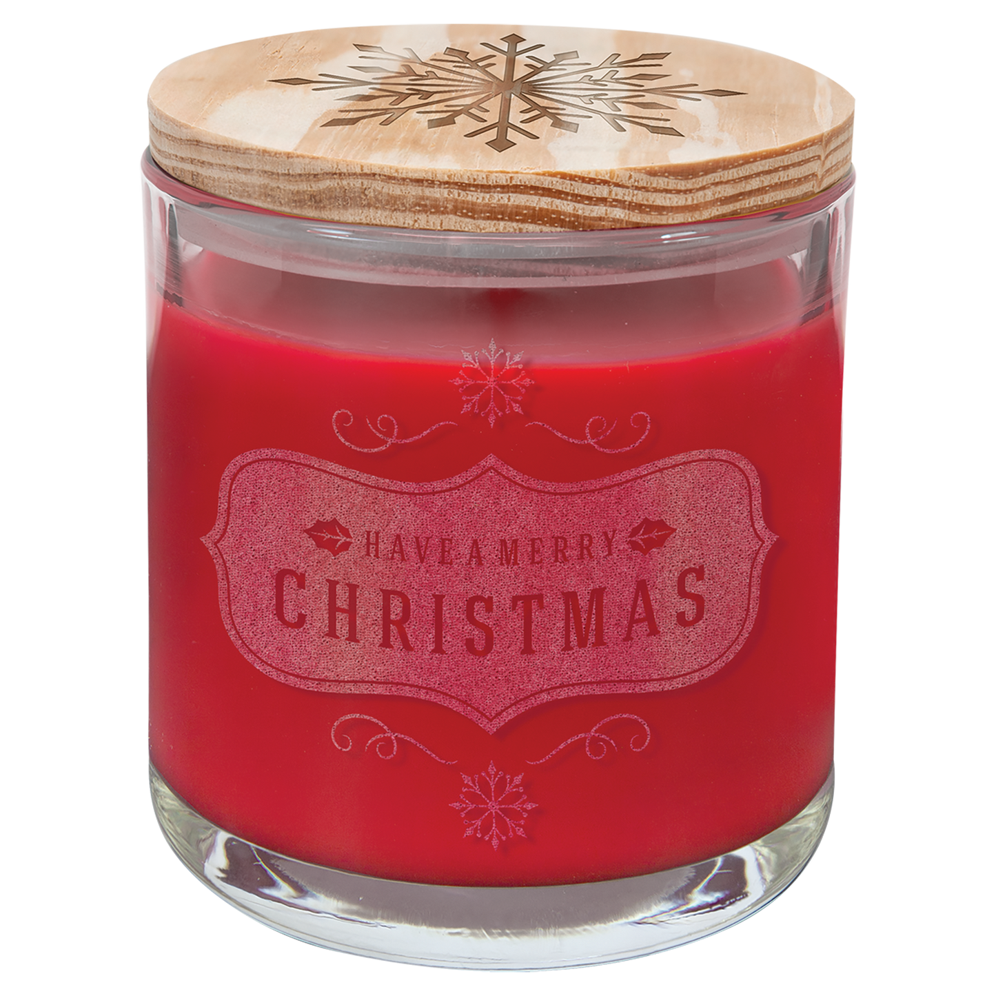 Peppermint Twist Glass Candle with Wood Lid
