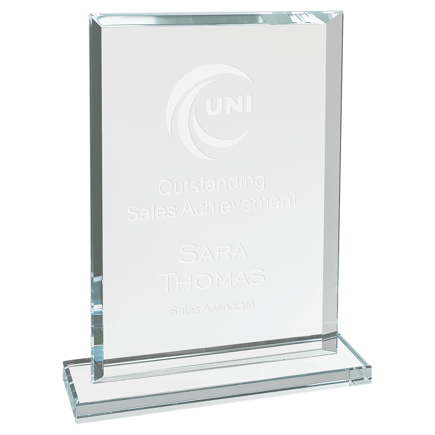 7" Rectangle Clear Glass Award