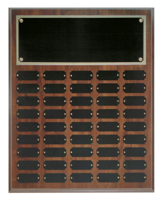 Cherry Finish Perpetual Plaque with 45 Plates