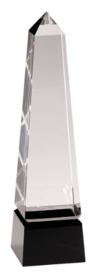 10" Crystal Obelisk on a Black Crystal Base