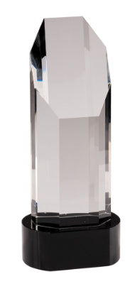 9 3/4" Crystal Octagon Slant-Top Tower on Black Crystal Base