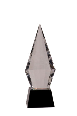 9 1/2" Crystal Faceted Obelisk on a Black Crystal Base