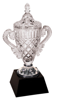 14" Crystal Cup on a Black Crystal Base