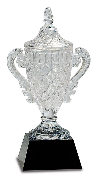 12 3/4" Crystal Cup on a Black Crystal Base