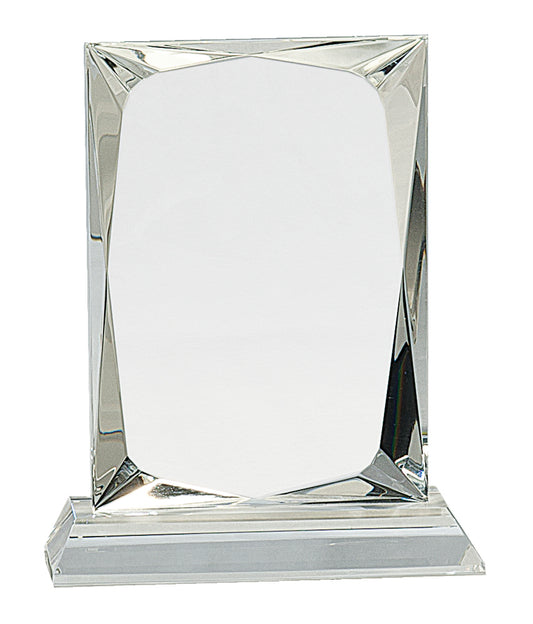 6 1/4" Crystal Facet Rectangle on a Clear Crystal Base