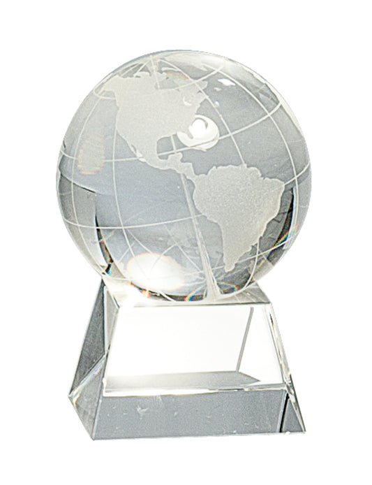 3 1/2" Clear Crystal Globe on a Clear Crystal Base