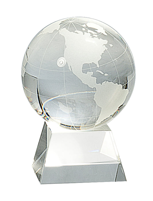 4 1/2"  Clear Crystal Globe on a Clear Crystal Base