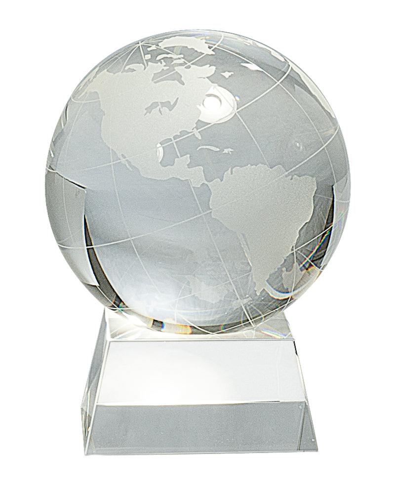 5 1/2"  Clear Crystal Globe on a Clear Crystal Base