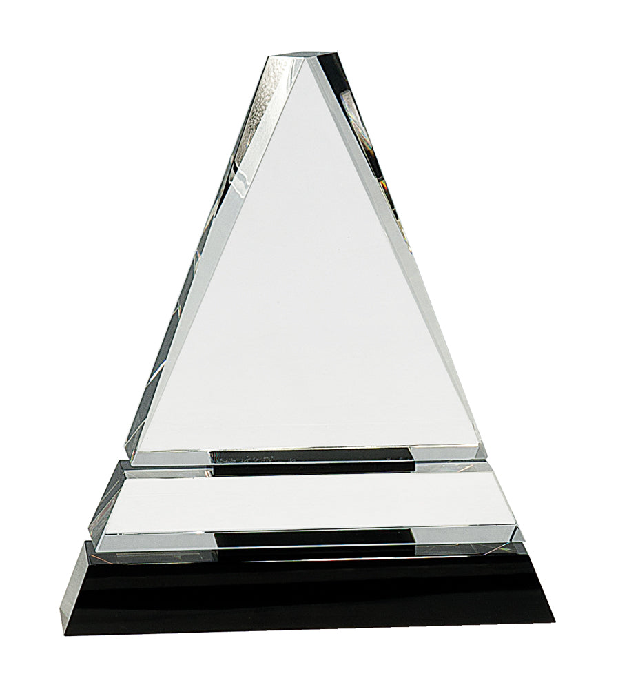 7 3/4" Crystal Triangle on a Black Crystal Base