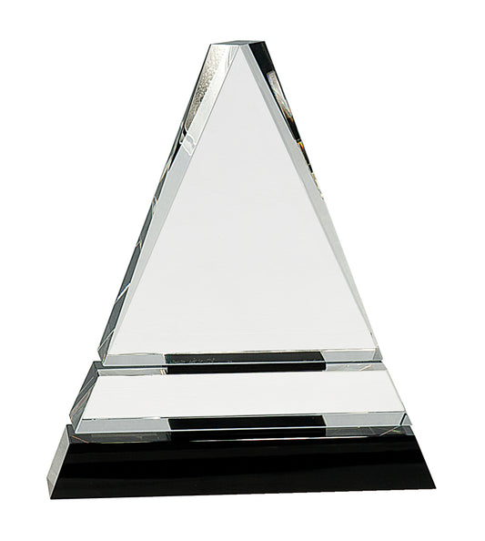 7 3/4" Crystal Triangle on a Black Crystal Base