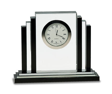 Premier Crystal Clock with Black Crystal Trim