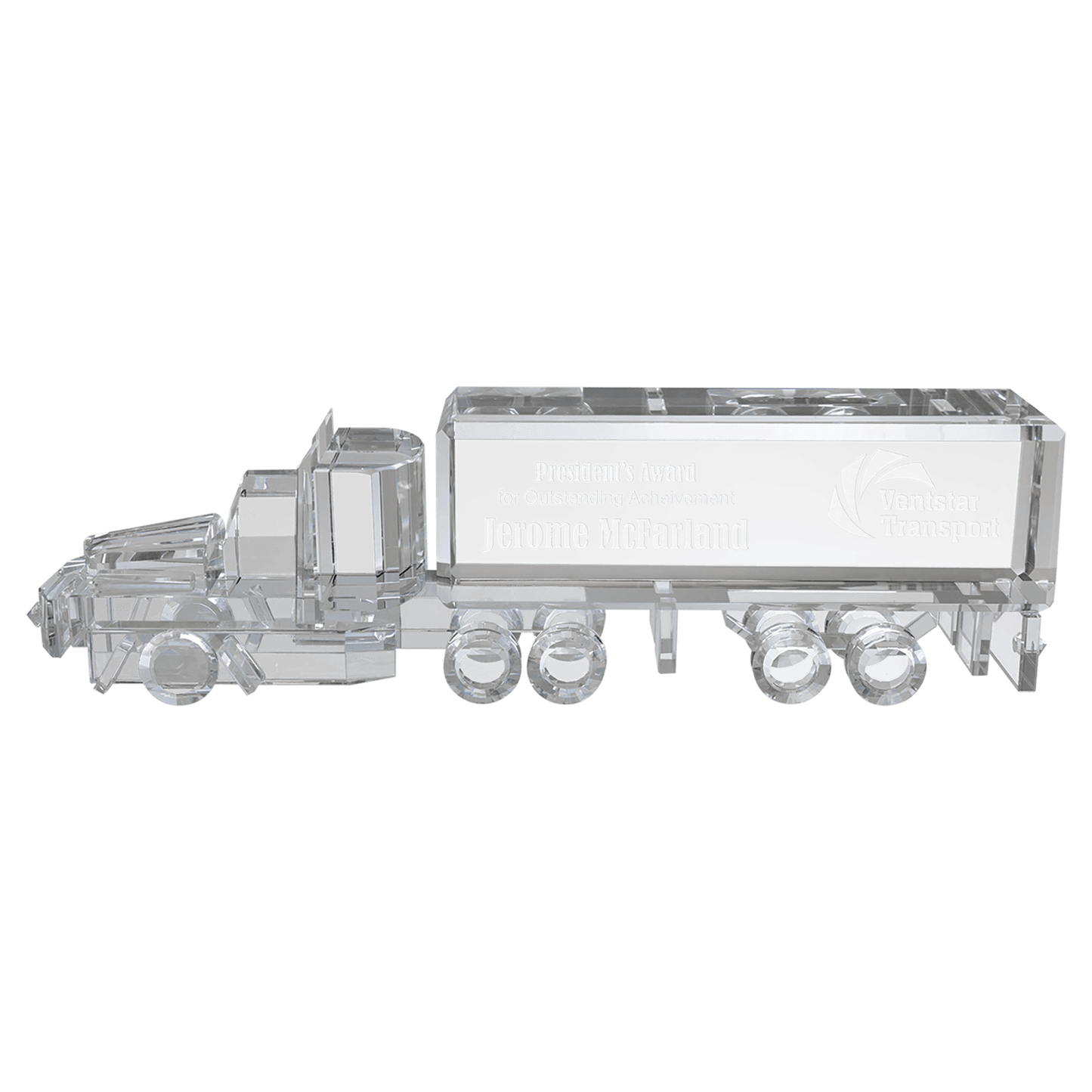 10" x 3" Crystal Semi Truck