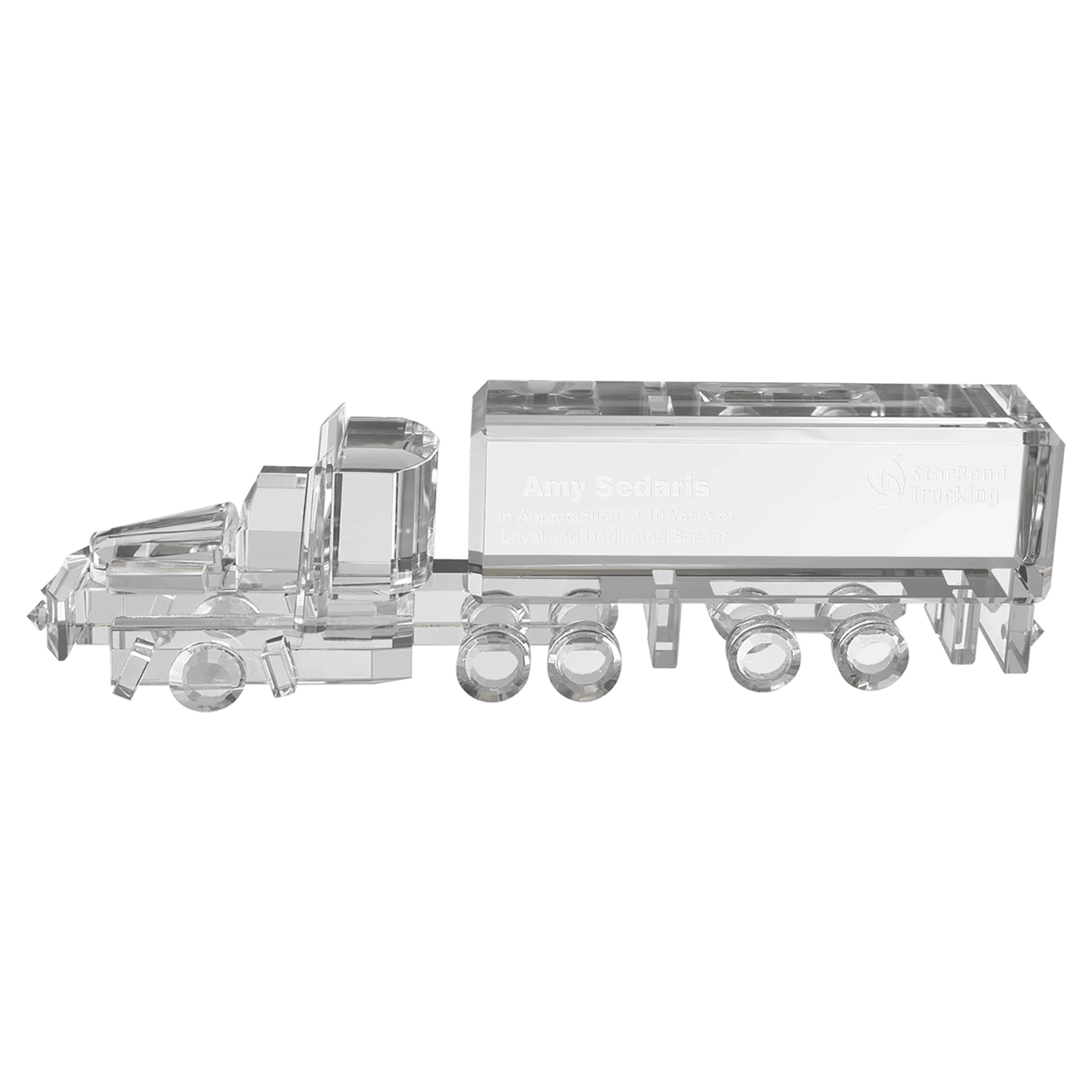 7" x 2 1/4" Crystal Semi Truck