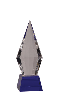 9 1/2" Crystal Faceted Obelisk on a Blue Crystal Base