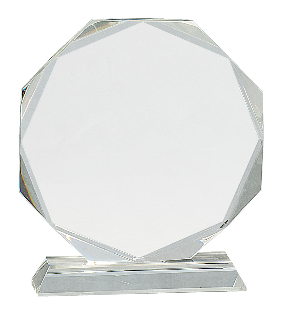 7 1/4" Crystal Octagon Facet on a Clear Crystal Base