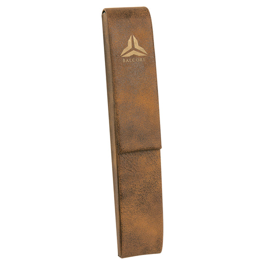 Rustic/Gold Leatherette Single Pen Case