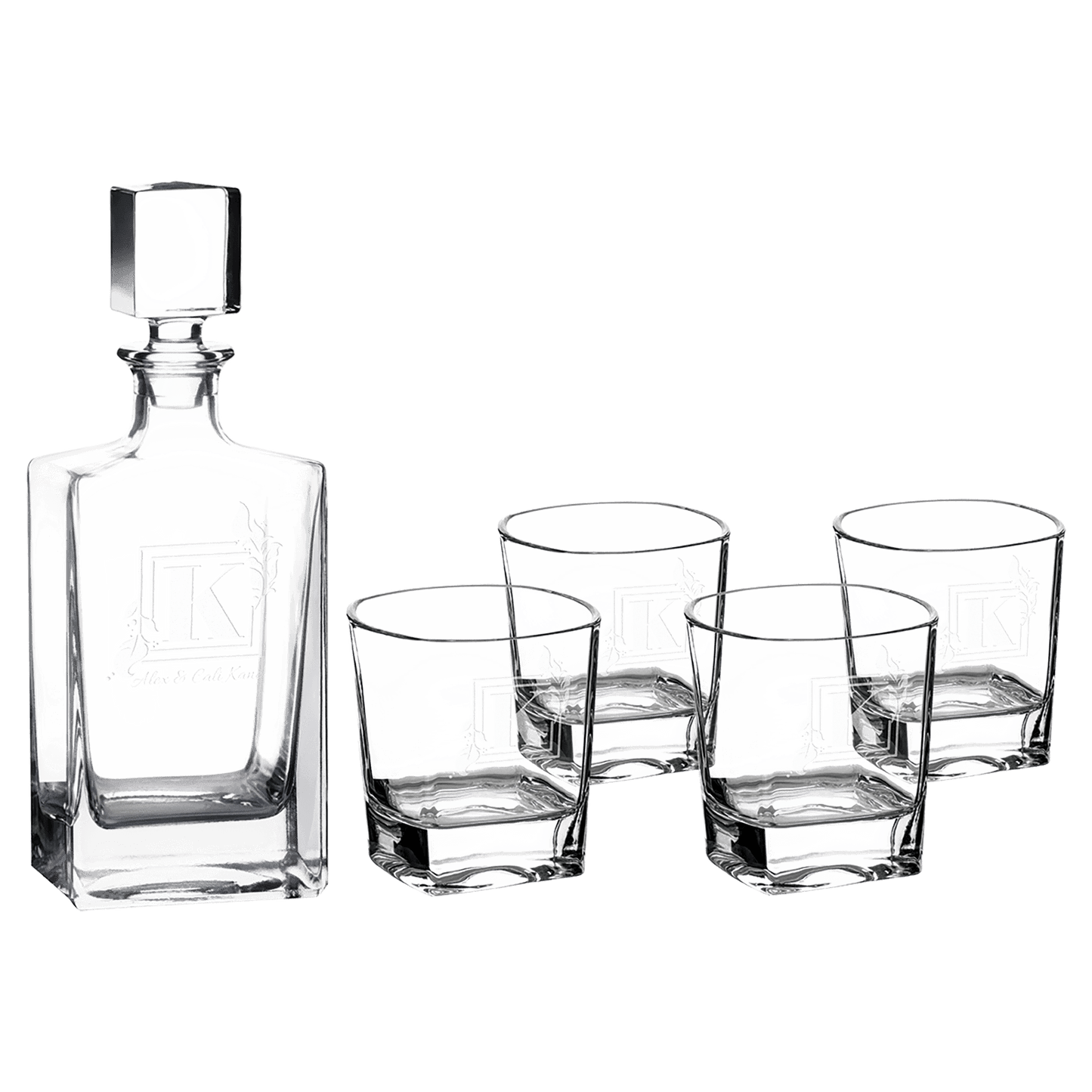 810ml Rectangle Glass Decanter Set