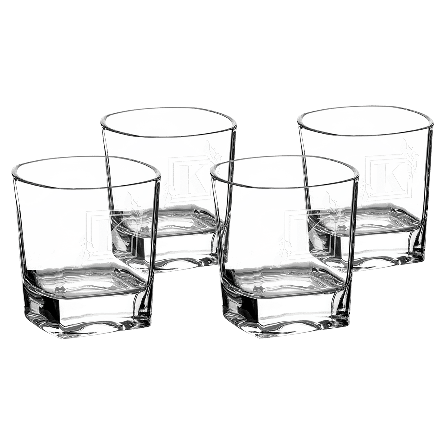 Set of Four 8 oz. Rectangle Rocks Glasses in a Gift Box