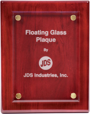 8" x 10" Rosewood Piano Finish Floating Glass Plaque