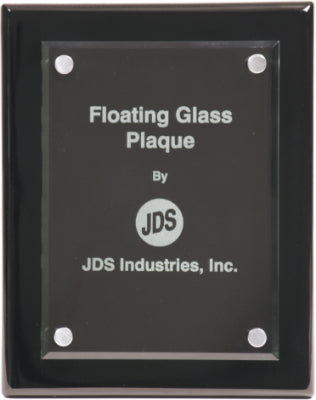 8" x 10" Black Piano Finish Floating Glass Plaque