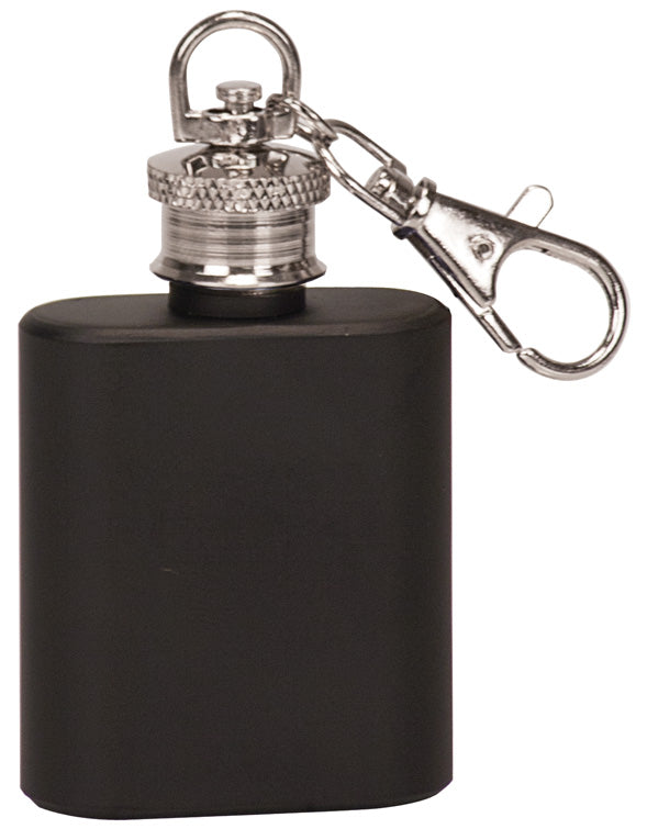 Matte Black 1 oz. Flask Keychain