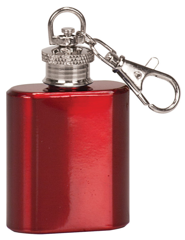 Gloss Red 1 oz. Flask Keychain