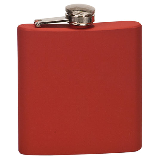 Matte Red Stainless Steel 6 oz. Flask