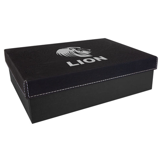 Black/Silver Box with Laserable Leatherette Lid