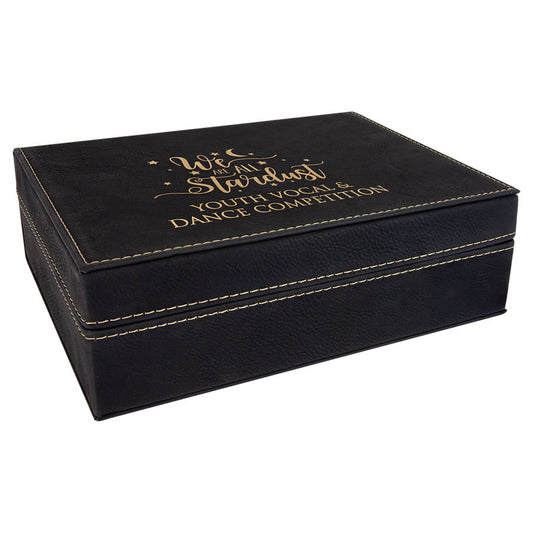 Black/Gold Laserable Leatherette Premium Gift Box
