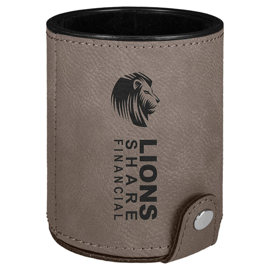 Gray Leatherette Dice Cup Set