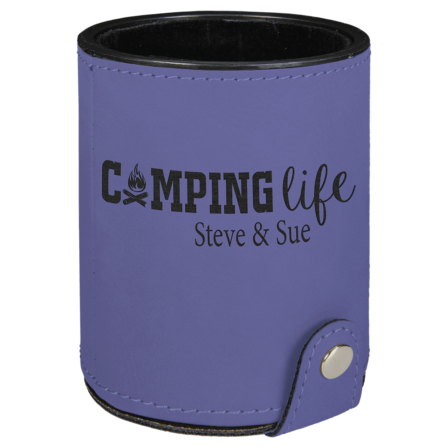 Purple Laserable Leatherette Dice Cup with 5 Dice