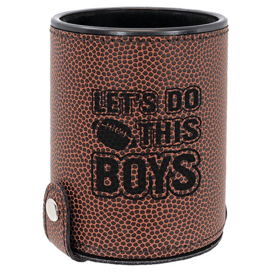 Football Laserable Leatherette Dice Cup with 5 Dice