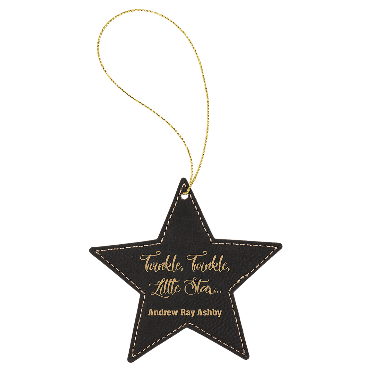 Black/Gold Leatherette Star Ornament