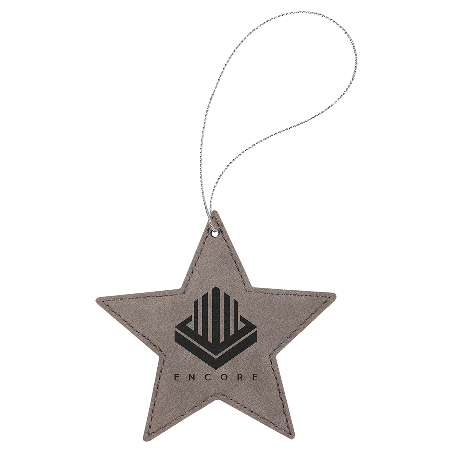 Gray Leatherette Star Ornament