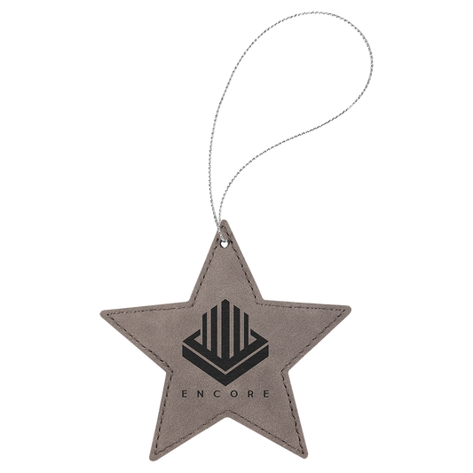 Gray Leatherette Star Ornament