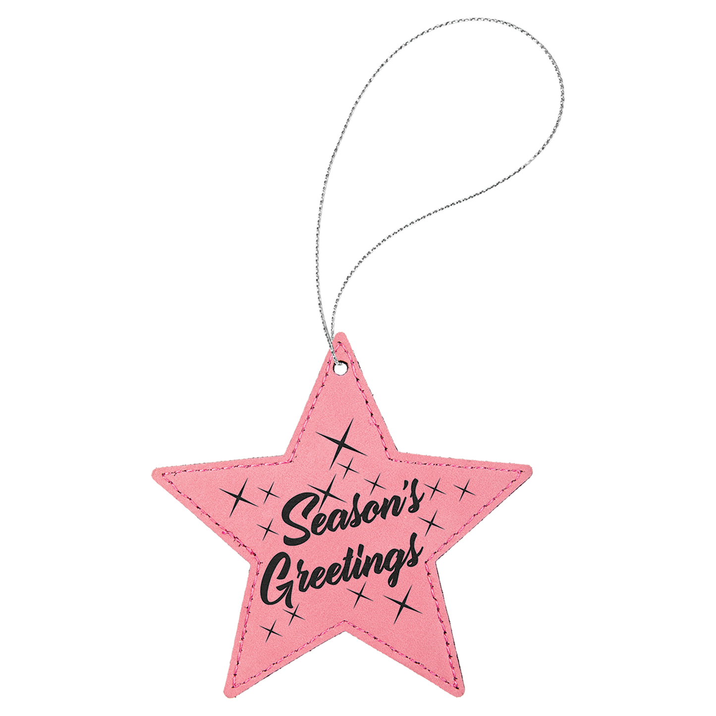 Pink Leatherette Star Ornament