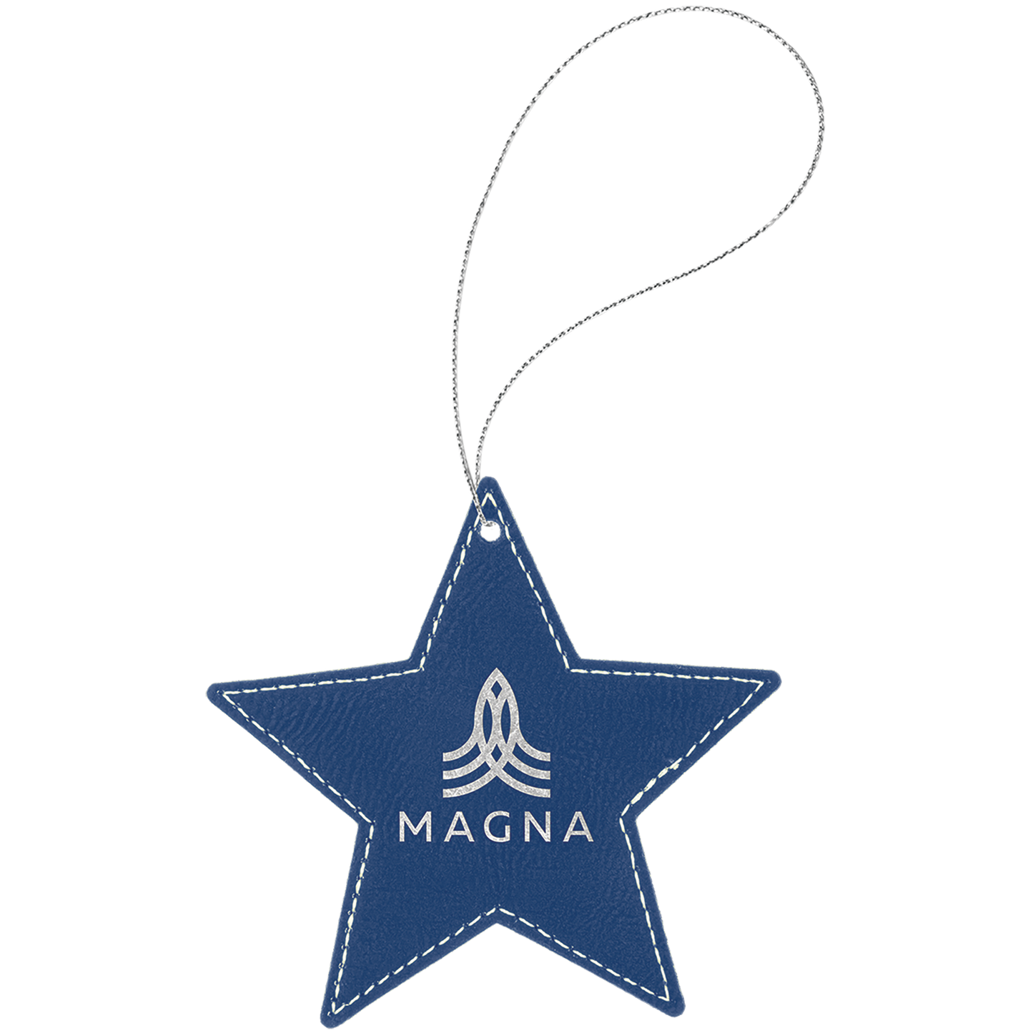 Blue/Silver Leatherette Star Ornament