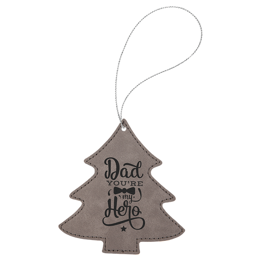 Gray Leatherette Tree Ornament