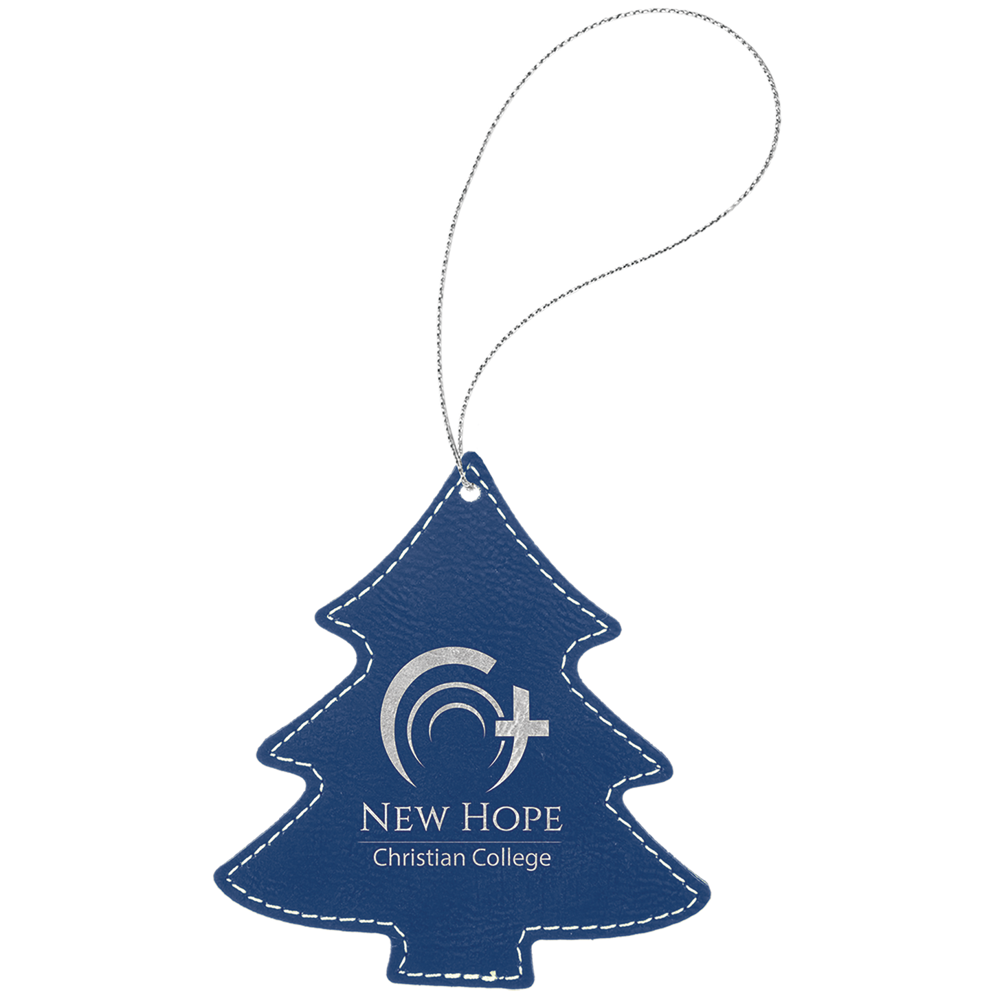 Blue/Silver Leatherette Tree Ornament