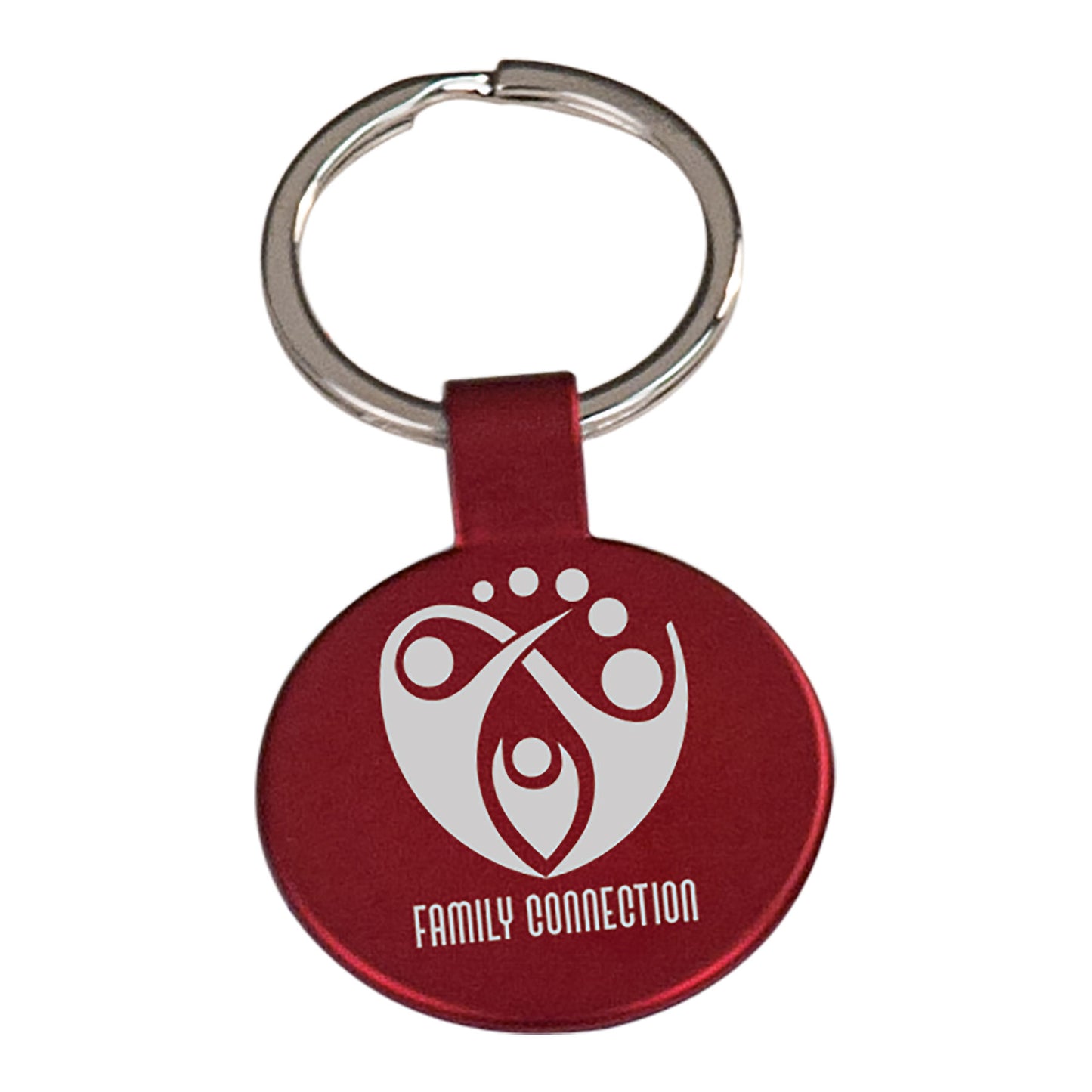 Red Round Metal Keychain