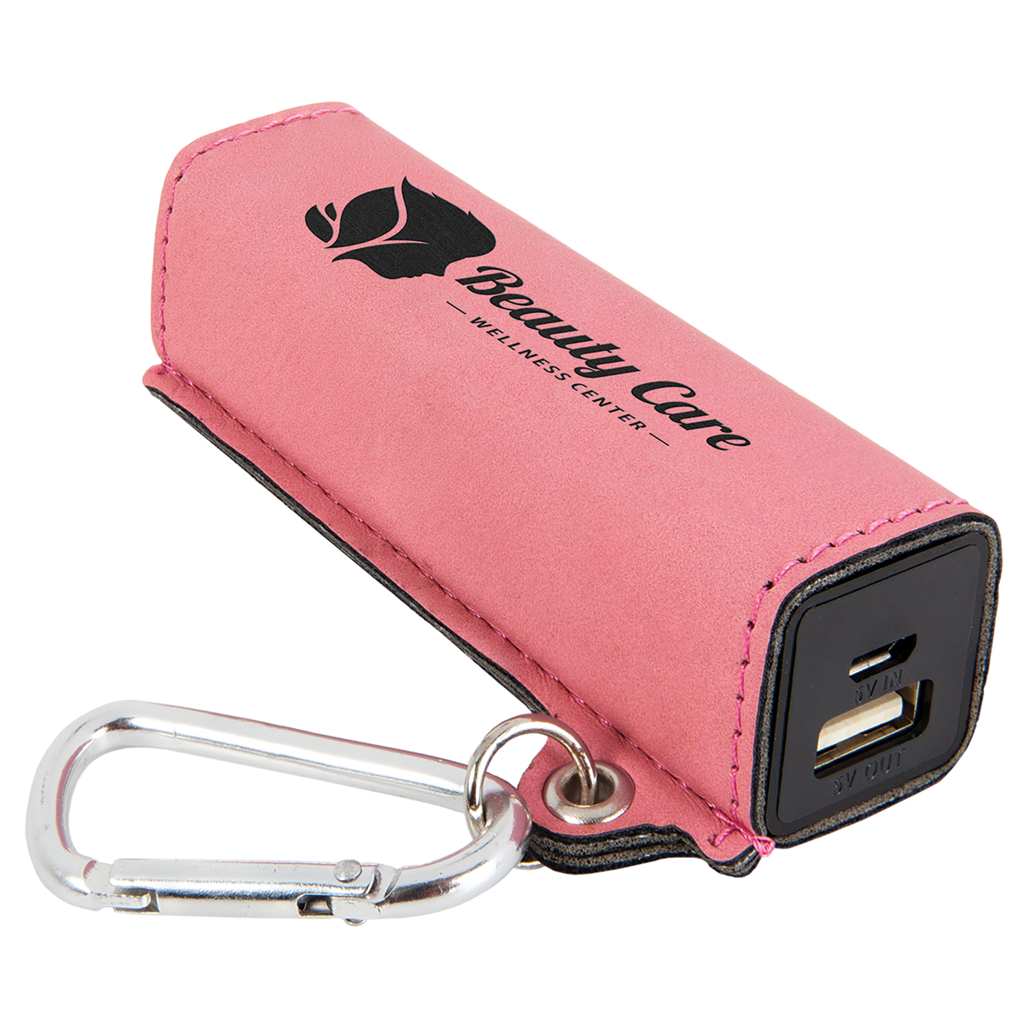 Pink Leatherette 2200mAh Rechargable Power Bank