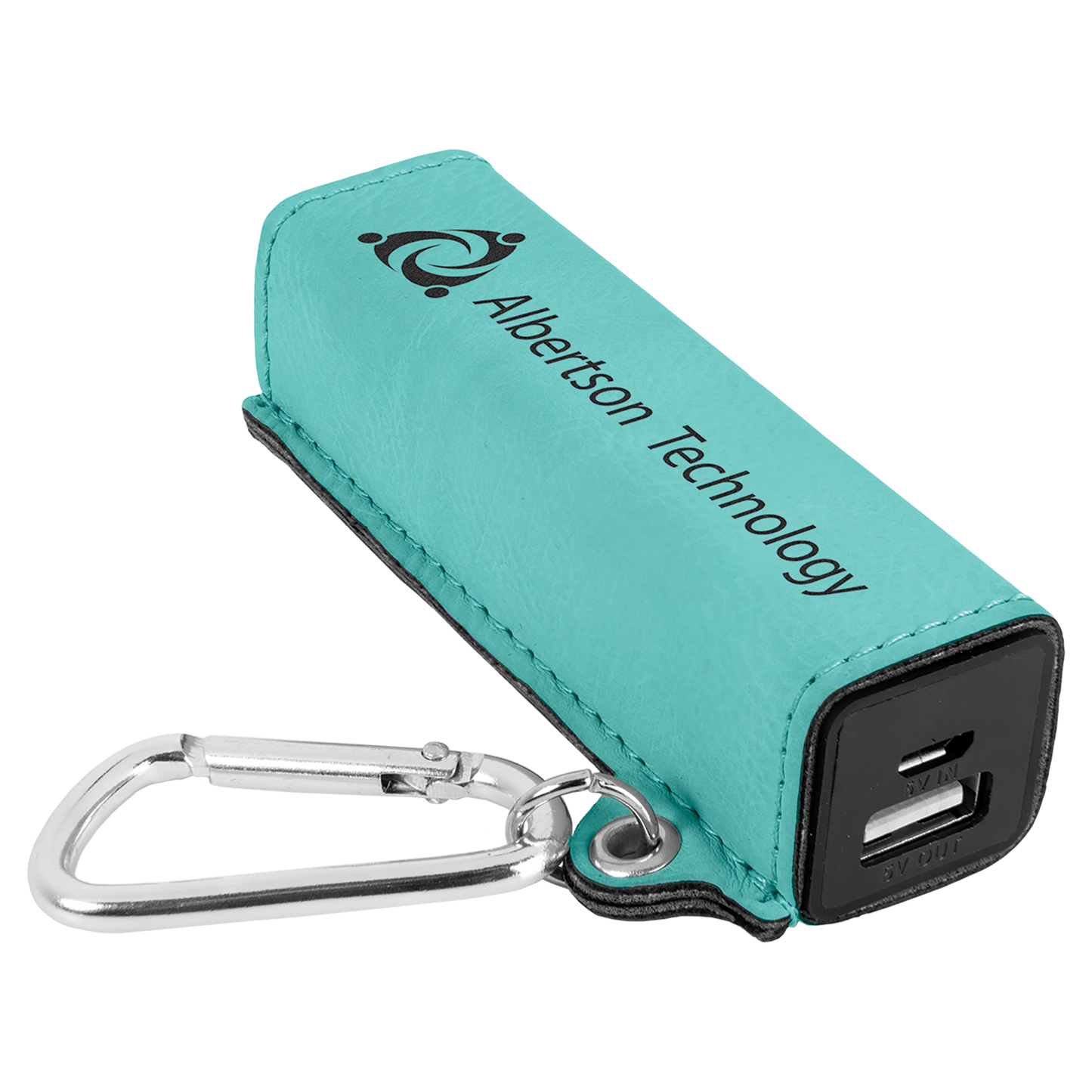 Teal Leatherette 2200mAh Rechargable Power Bank