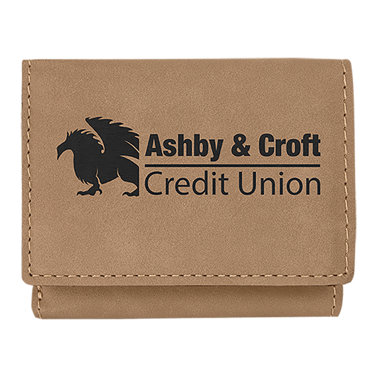 Light Brown Leatherette Trifold Wallet