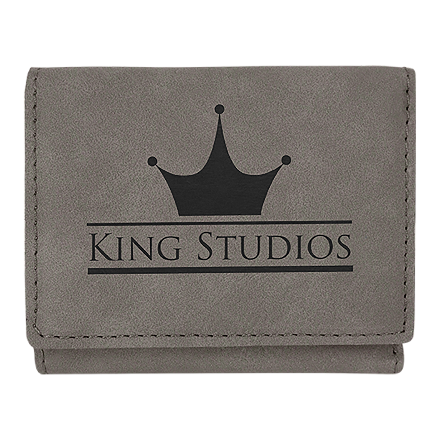 Gray Leatherette Trifold Wallet